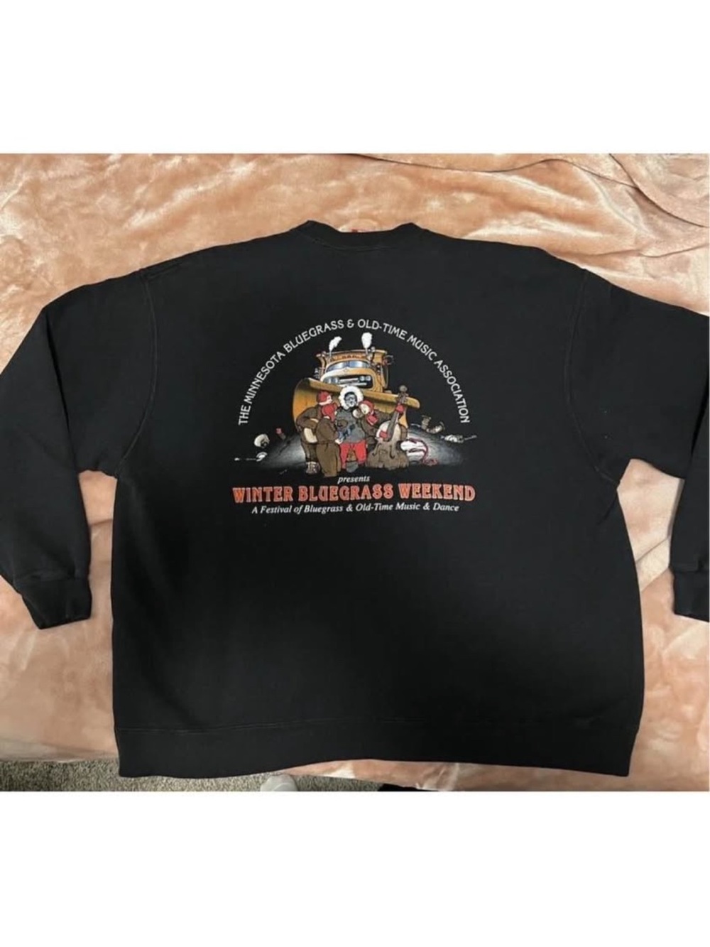 Winter Bluegrass Weekend Graphic Crewneck Sweatshirt - Black